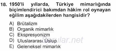 Mimarlik Tarihi 2013 - 2014 Ara Sınavı 18.Soru