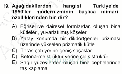 Mimarlik Tarihi 2013 - 2014 Ara Sınavı 19.Soru