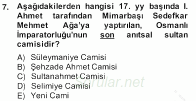 Mimarlik Tarihi 2013 - 2014 Ara Sınavı 7.Soru