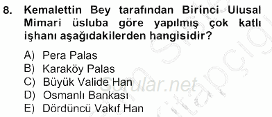 Mimarlik Tarihi 2013 - 2014 Ara Sınavı 8.Soru