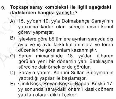 Mimarlik Tarihi 2013 - 2014 Ara Sınavı 9.Soru