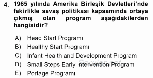 Gelişimsel Tanı Ve Değerlendirme Yöntemleri 2016 - 2017 Dönem Sonu Sınavı 4.Soru