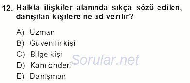 Marka İletişim Kampanyaları 2013 - 2014 Dönem Sonu Sınavı 12.Soru