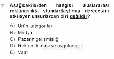 Marka İletişim Kampanyaları 2013 - 2014 Dönem Sonu Sınavı 2.Soru
