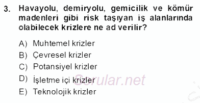 Marka İletişim Kampanyaları 2013 - 2014 Dönem Sonu Sınavı 3.Soru