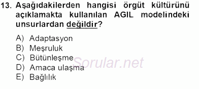 Organizasyonlarda Davranış 2013 - 2014 Tek Ders Sınavı 13.Soru