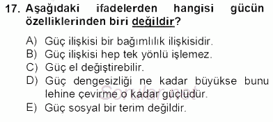 Organizasyonlarda Davranış 2013 - 2014 Tek Ders Sınavı 17.Soru