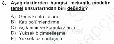 Organizasyonlarda Davranış 2013 - 2014 Tek Ders Sınavı 8.Soru