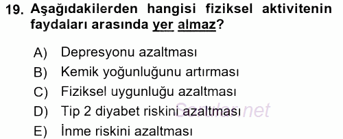 Temel Bakım ve Rehabilitasyon 1 2017 - 2018 Dönem Sonu Sınavı 19.Soru