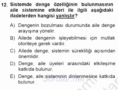 Çocuk Ruh Sağlığı 2012 - 2013 Dönem Sonu Sınavı 12.Soru