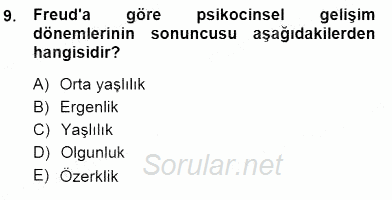 Çocuk Ruh Sağlığı 2012 - 2013 Dönem Sonu Sınavı 9.Soru