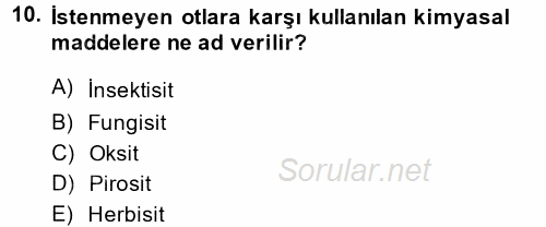 Çevre Sorunları ve Politikaları 2014 - 2015 Ara Sınavı 10.Soru
