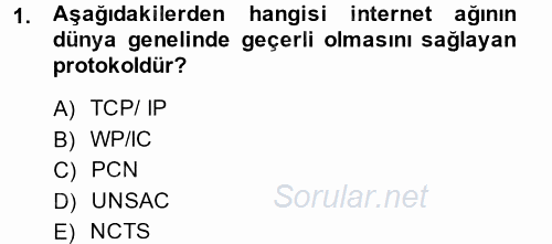 Dış Ticarette Bilgisayar Uygulamaları 2013 - 2014 Ara Sınavı 1.Soru