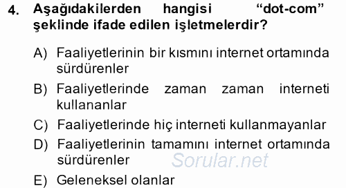 Dış Ticarette Bilgisayar Uygulamaları 2013 - 2014 Ara Sınavı 4.Soru
