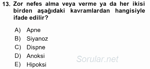 Temel Sağlık Hizmetleri 2017 - 2018 Dönem Sonu Sınavı 13.Soru