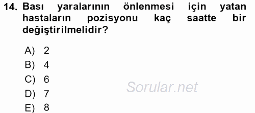 Temel Sağlık Hizmetleri 2017 - 2018 Dönem Sonu Sınavı 14.Soru