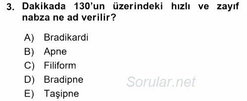 Temel Sağlık Hizmetleri 2017 - 2018 Dönem Sonu Sınavı 3.Soru