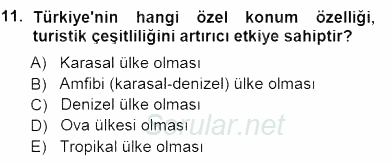 Turizm Coğrafyası 2012 - 2013 Dönem Sonu Sınavı 11.Soru