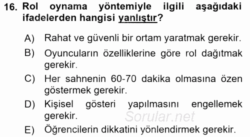 İşletmelerde Eğitim ve Geliştirme 2017 - 2018 Ara Sınavı 16.Soru