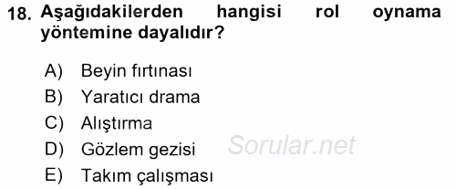 İşletmelerde Eğitim ve Geliştirme 2017 - 2018 Ara Sınavı 18.Soru