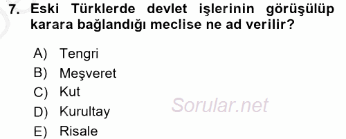 Kamu Yönetimi 2016 - 2017 3 Ders Sınavı 7.Soru