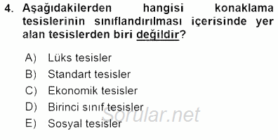 Seyahat Acentacılığı ve Tur Operatörlüğü 2015 - 2016 Dönem Sonu Sınavı 4.Soru