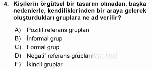 Sağlık Kurumlarında Kalite Yönetimi 2015 - 2016 Dönem Sonu Sınavı 4.Soru