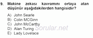 Zihin Felsefesi 2014 - 2015 Dönem Sonu Sınavı 9.Soru