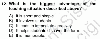 Dilbilgisi Öğretimi 2012 - 2013 Ara Sınavı 12.Soru