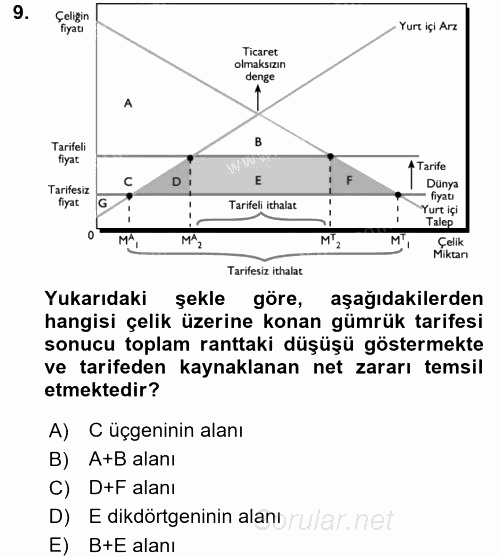 Uluslararası İktisat 2016 - 2017 Dönem Sonu Sınavı 9.Soru