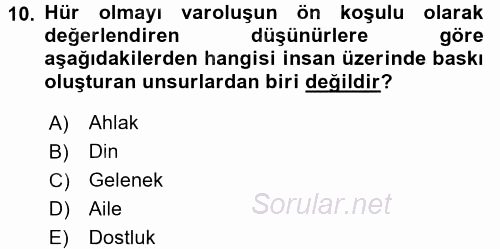Batı Edebiyatında Akımlar 2 2015 - 2016 Dönem Sonu Sınavı 10.Soru
