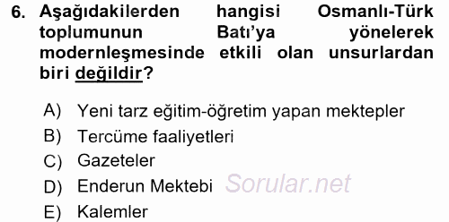 Batı Edebiyatında Akımlar 2 2015 - 2016 Dönem Sonu Sınavı 6.Soru