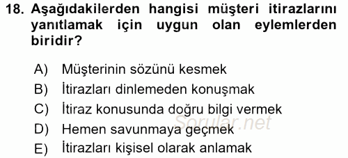 Pazarlama İletişimi 2015 - 2016 Ara Sınavı 18.Soru