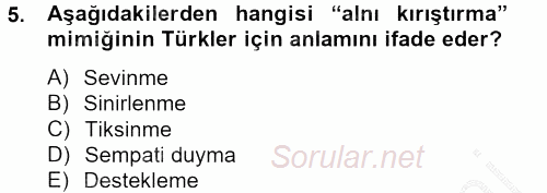 Görüşme Teknikleri 2012 - 2013 Ara Sınavı 5.Soru