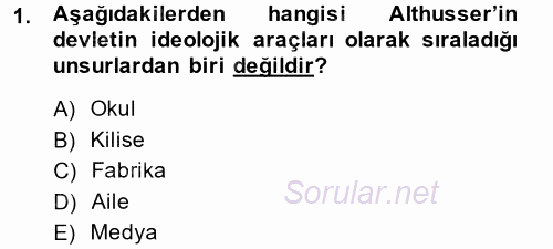 İletişim Kuramları 2014 - 2015 Ara Sınavı 1.Soru