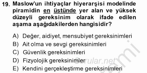 İletişim Kuramları 2014 - 2015 Ara Sınavı 19.Soru