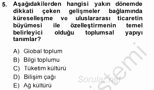 İletişim Kuramları 2014 - 2015 Ara Sınavı 5.Soru
