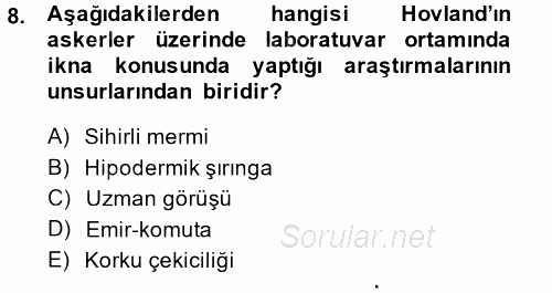 İletişim Kuramları 2014 - 2015 Ara Sınavı 8.Soru