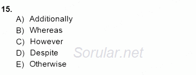 Pedagojik Gramer 1 2014 - 2015 Dönem Sonu Sınavı 15.Soru