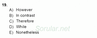 Pedagojik Gramer 1 2014 - 2015 Dönem Sonu Sınavı 19.Soru
