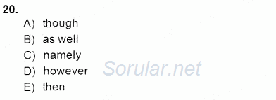 Pedagojik Gramer 1 2014 - 2015 Dönem Sonu Sınavı 20.Soru