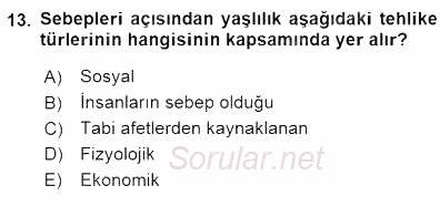 Sosyal Politika 2015 - 2016 Dönem Sonu Sınavı 13.Soru