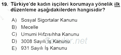 Sosyal Politika 2015 - 2016 Dönem Sonu Sınavı 19.Soru