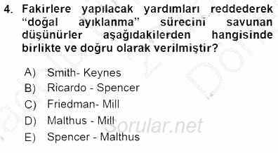 Sosyal Politika 2015 - 2016 Dönem Sonu Sınavı 4.Soru