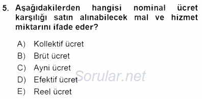 Sosyal Politika 2015 - 2016 Dönem Sonu Sınavı 5.Soru