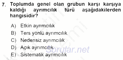 Sosyal Politika 2015 - 2016 Dönem Sonu Sınavı 7.Soru