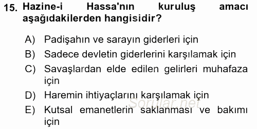 Ekonominin Güncel Sorunları 2015 - 2016 Tek Ders Sınavı 15.Soru