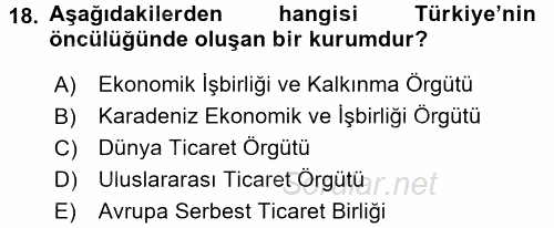 Ekonominin Güncel Sorunları 2015 - 2016 Tek Ders Sınavı 18.Soru