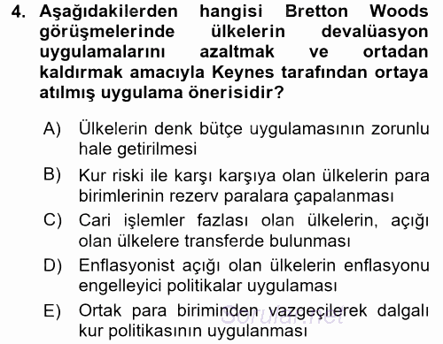 Ekonominin Güncel Sorunları 2015 - 2016 Tek Ders Sınavı 4.Soru