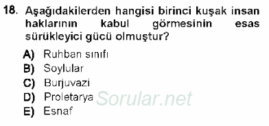 Temel İnsan Hakları Bilgisi 1 2012 - 2013 Ara Sınavı 18.Soru